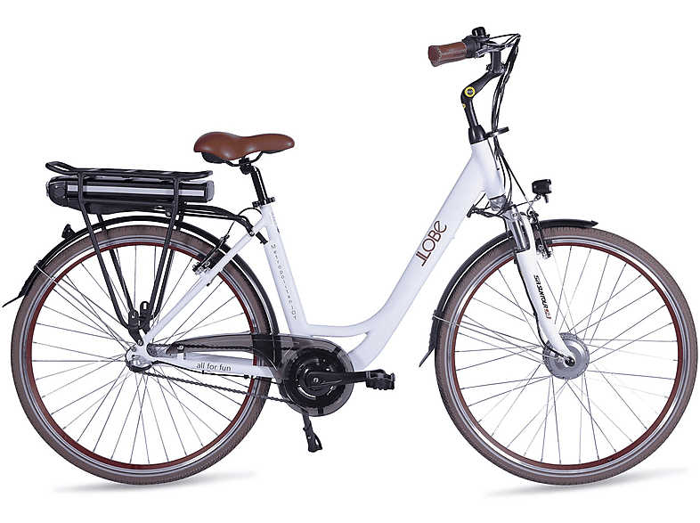10Ah Weiß) Zoll, Metropolitan cm, Citybike LLOBE (Laufradgröße: 28\