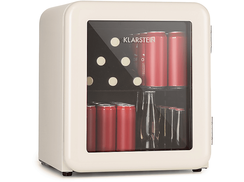 KLARSTEIN PopLife 48 Mini-Kühlschrank (E, 47,50 cm hoch, Vintage-Creme)
