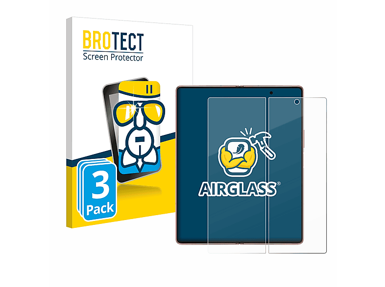 BROTECT 3x Airglass klare Schutzfolie(für Samsung Galaxy Z Fold 2 5G)