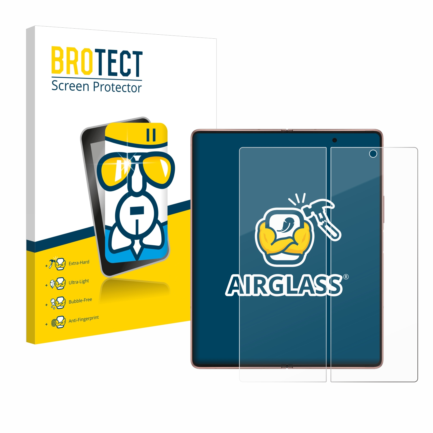 Schutzfolie(für BROTECT Z 2 Airglass Samsung Galaxy Fold klare 5G)