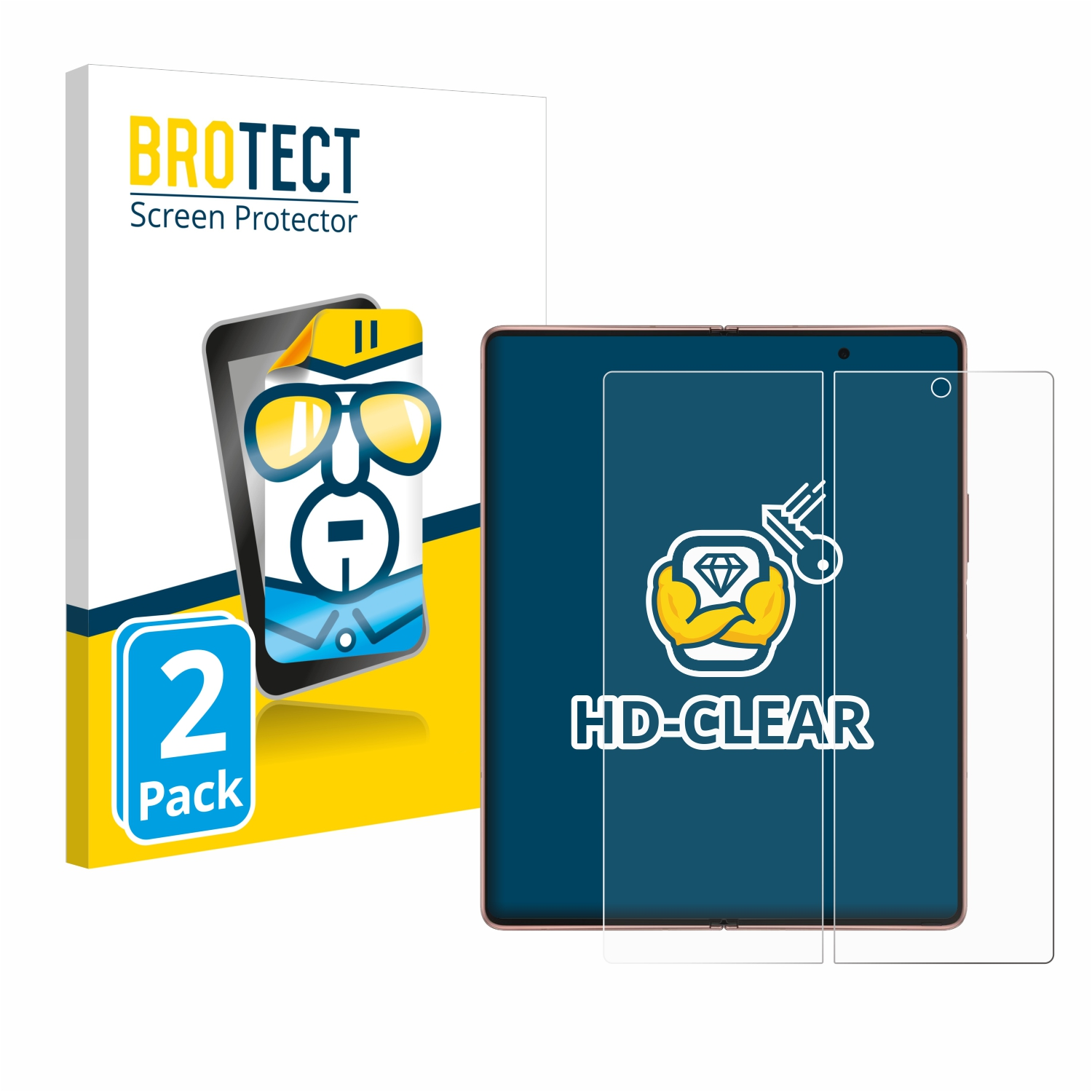 BROTECT Samsung Schutzfolie(für Fold Z Galaxy klare 2 5G) 2x