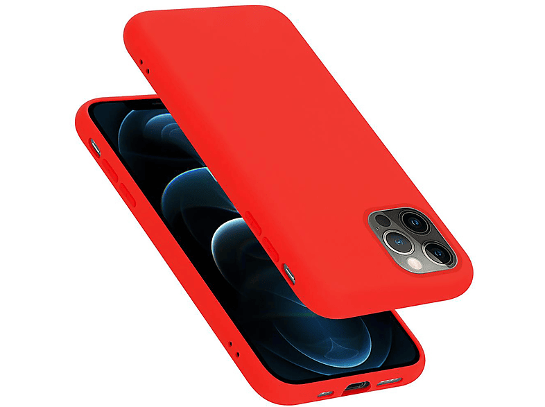 CADORABO Hülle im Liquid Silicone Case Style, Backcover, Apple, iPhone 12 PRO MAX, LIQUID ROT