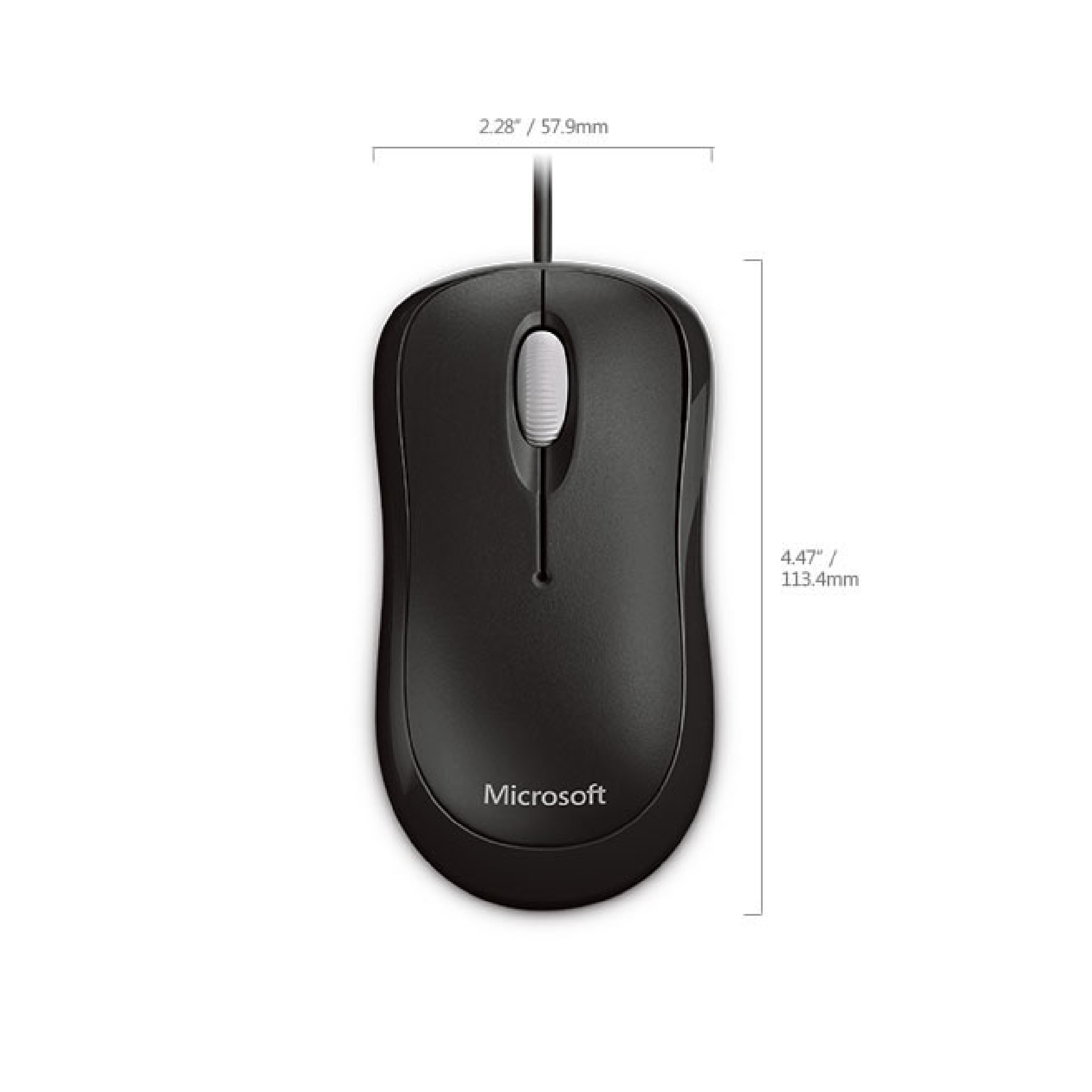 MICROSOFT Basic Optical Mouse (Maus, Standard, black schwarz) kabelgebunden