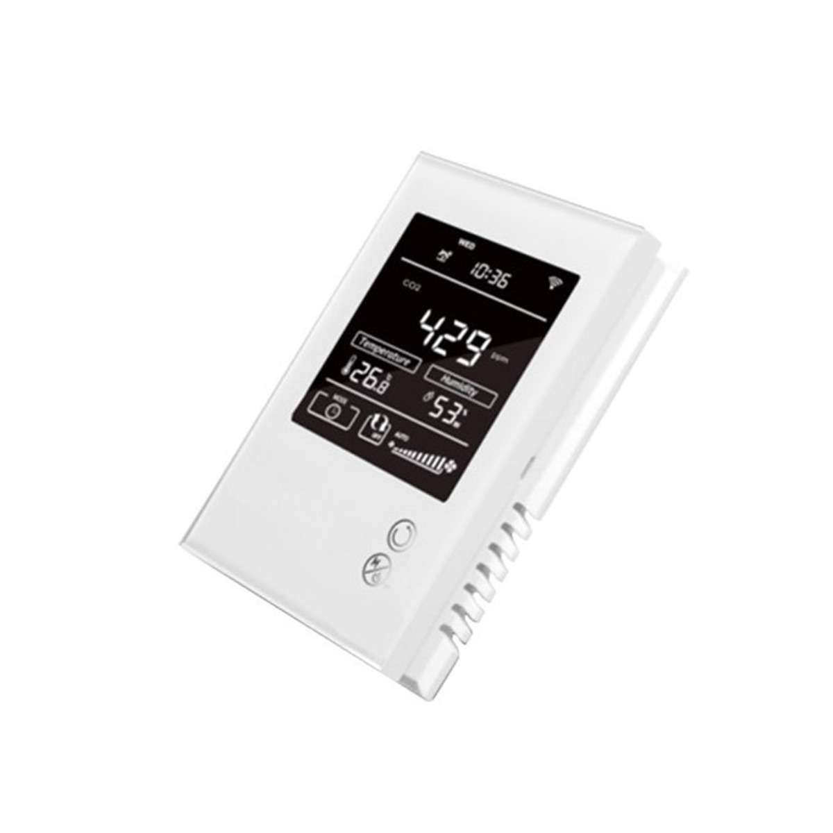 MCO HOME Temperatur- MCOEMH9-CO2 CO2-, Sensor Weiß 12VDC- HOME - und MCO Feuchtigkeitssensor