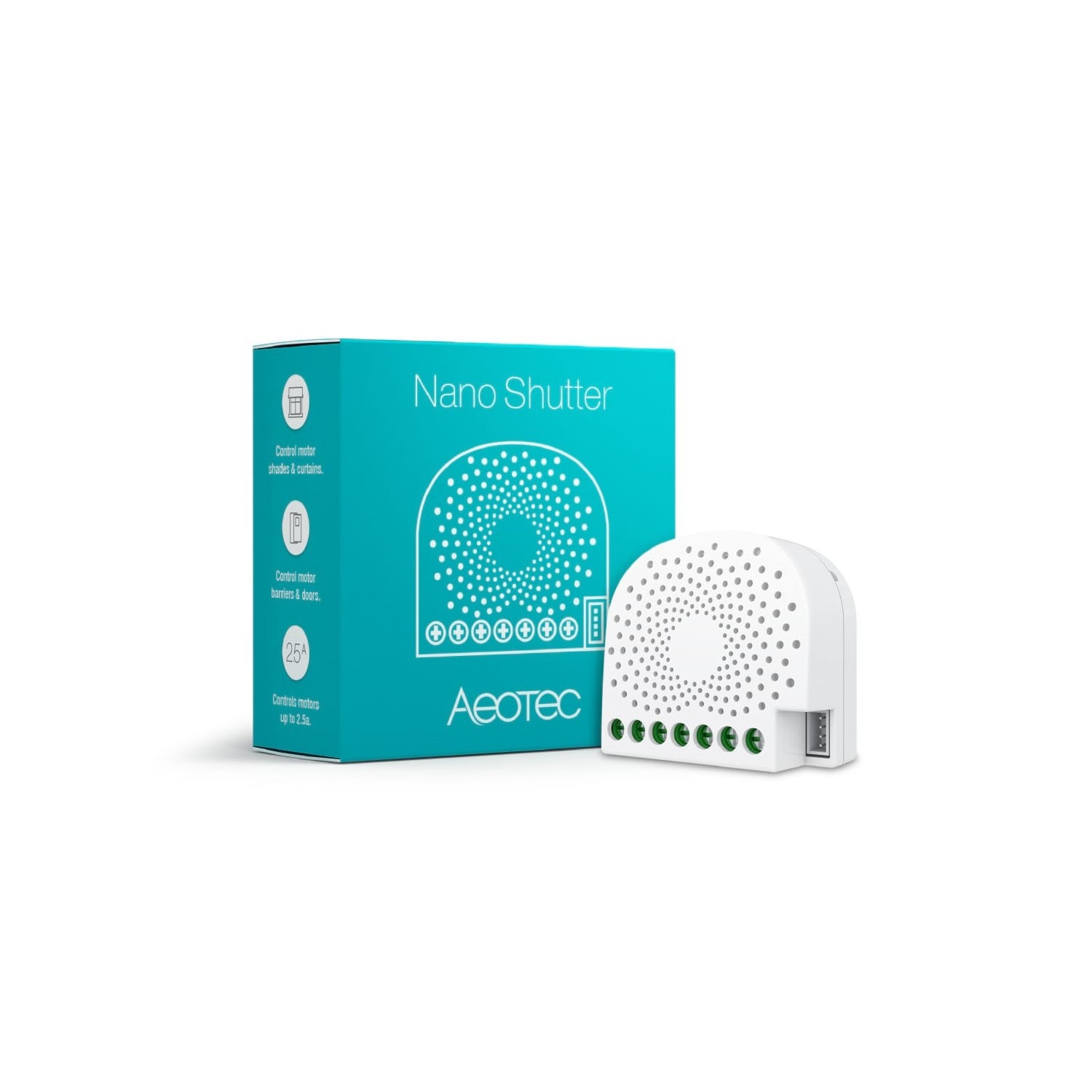 AEOTEC Eingebauter Shutter Aeotec Weiß Aktor, Nano Motorisierungen Z-Wave-Controller für 