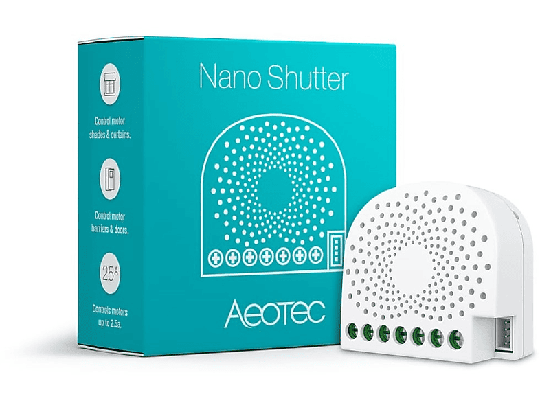 für Nano AEOTEC Weiß Aktor, Motorisierungen Z-Wave-Controller - Eingebauter Aeotec Shutter