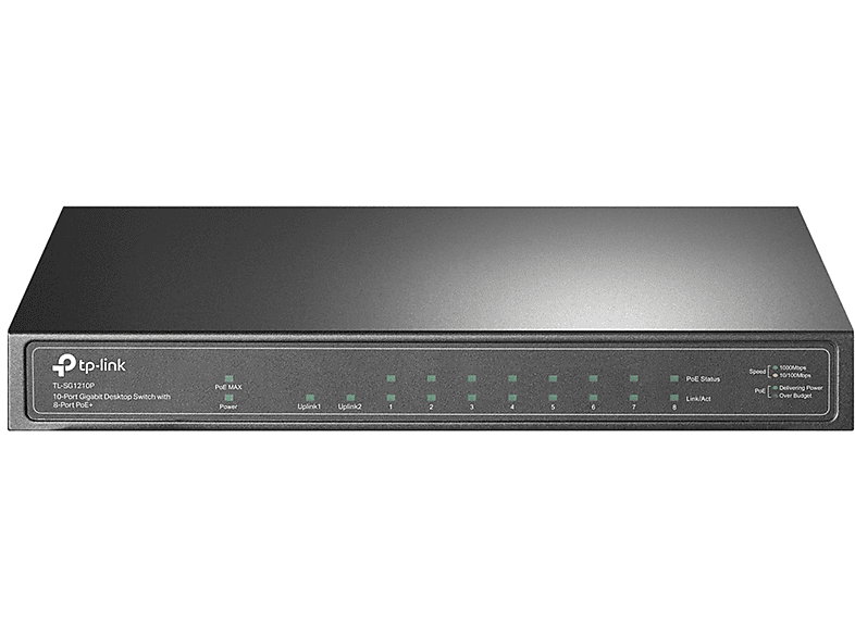 TP-LINK TP-Link TL-SG1210P 10-Port Gigabit Desktop Switch mit 8-Port PoE+  Netzwerk 9