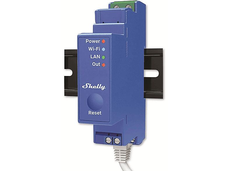 SHELLY WLAN-Schaltaktor Pro 1, 16 A, LAN-Anschluss und Bluetooth Relais, Blau