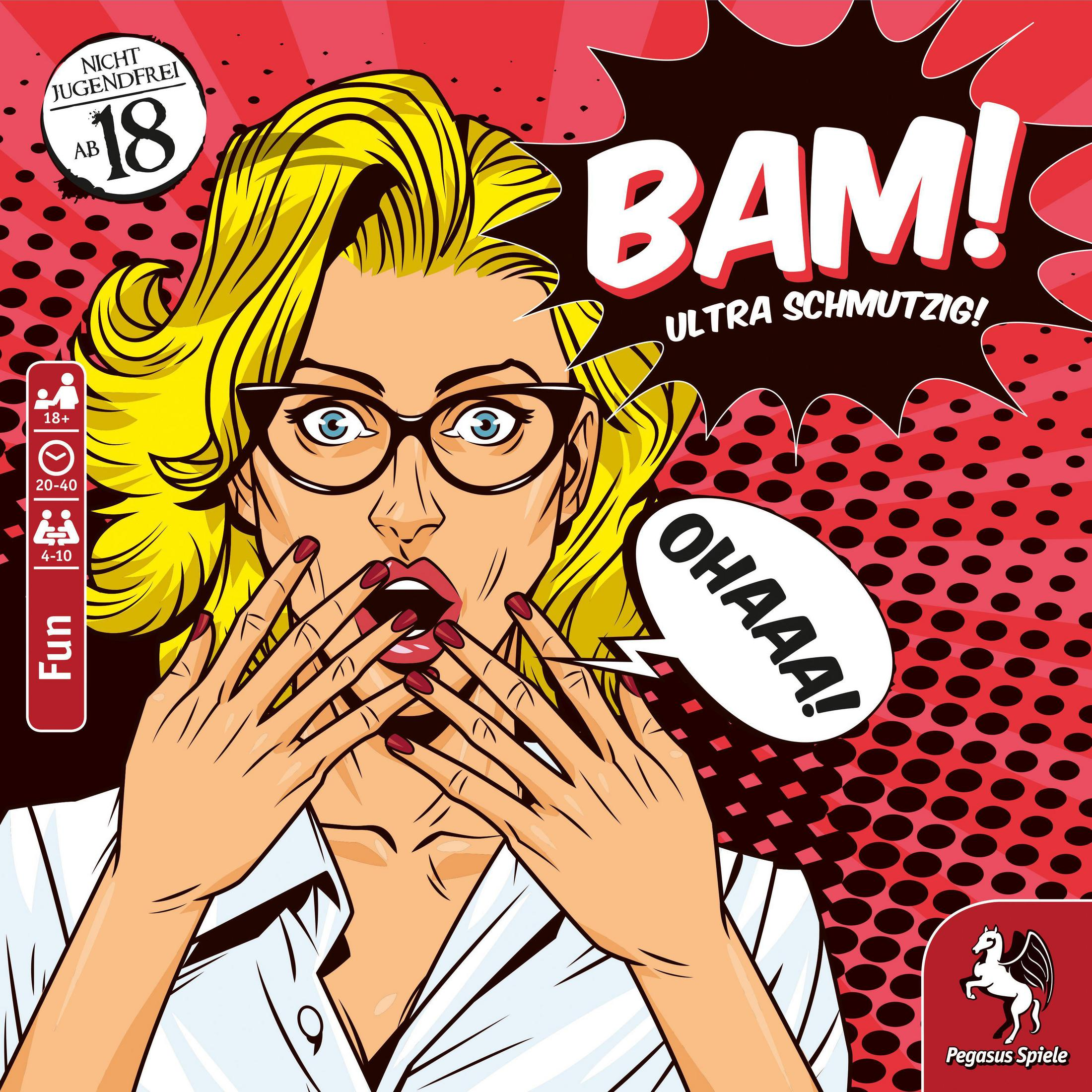 Obraz w stylu komiksowym kobiety w okularach, z rękami na twarzy i dymkiem.