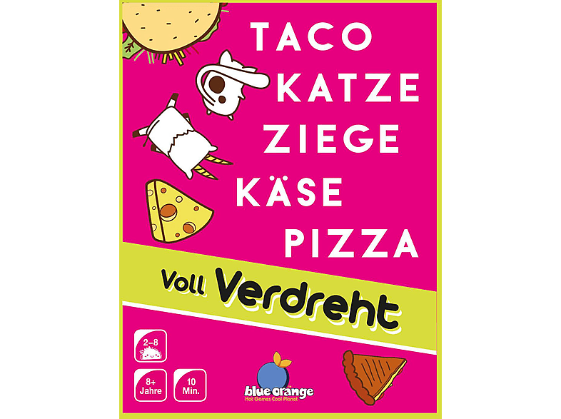 Partyspiel KÄSE KATZE VERDREHT ZIEGE TACO BLUE BLOD0104 PIZZA-VOLL ORANGE