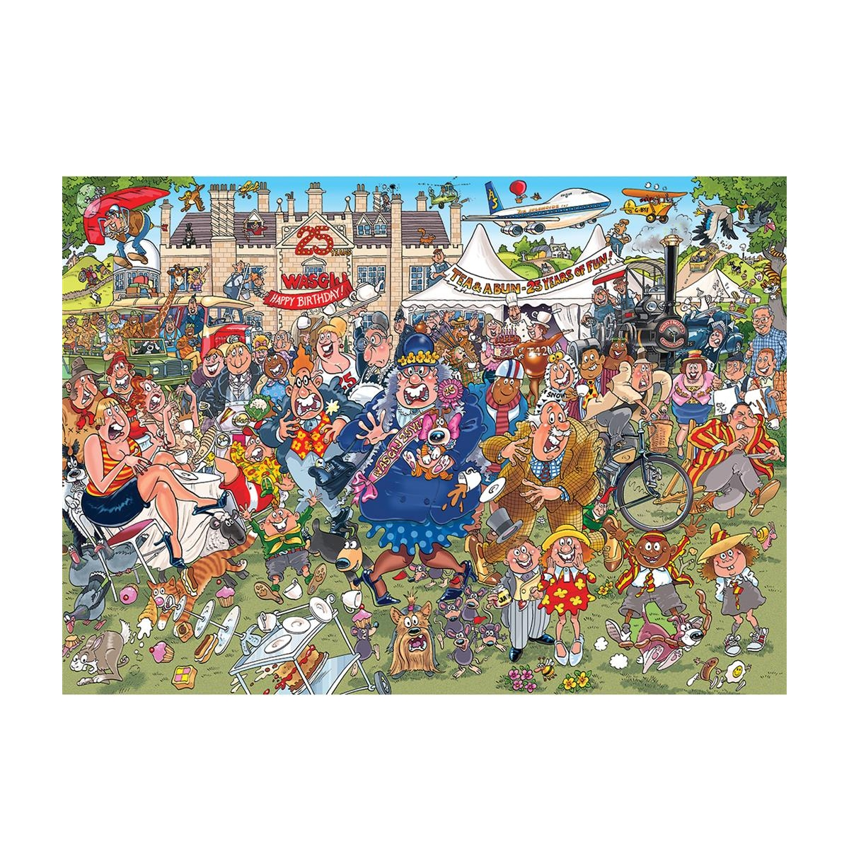 JUMBO Puzzle Wasgij Original 40 Stück) - Puzzle Gartenparty! (2 1000 x