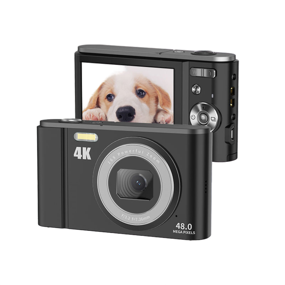 4K Zoom 16x schwarz- INF Video 48MP Digitalkamera Digitalkamera