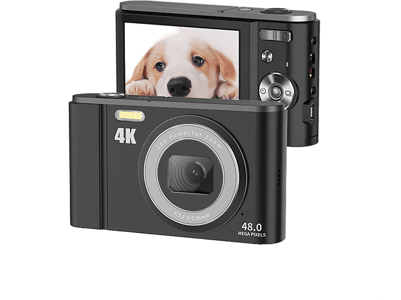 INF Digitalkamera Video Digitalkamera 4K 16x Zoom schwarz- 48MP