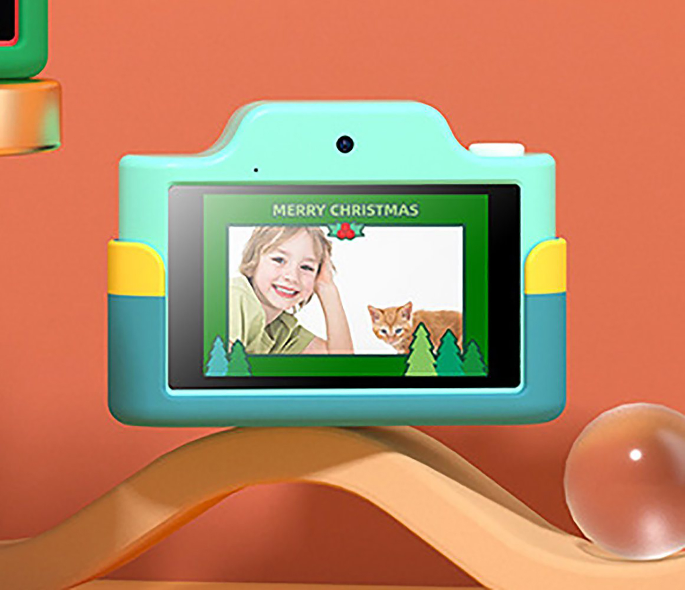 LINGDA 32GB Touchscreen, 3 Blau WLAN Kinderkamera Speicher, Zoll