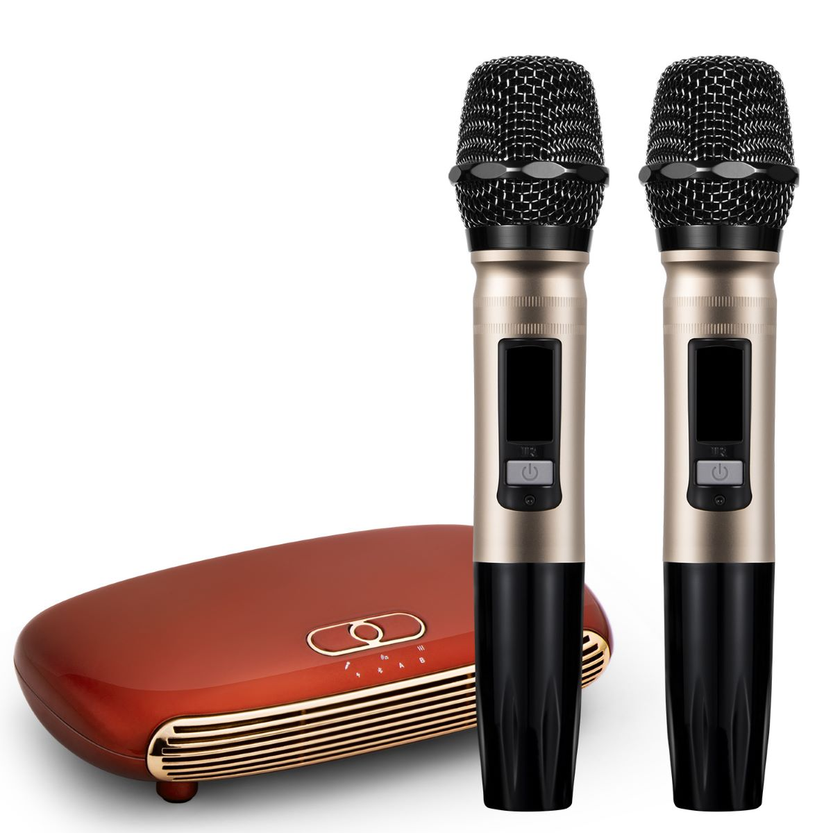 voll, USB-Soundkarte Retro Mikrofon - reich ist Mikrofon Rot ENBAOXIN Klangqualität und Mode sowohl