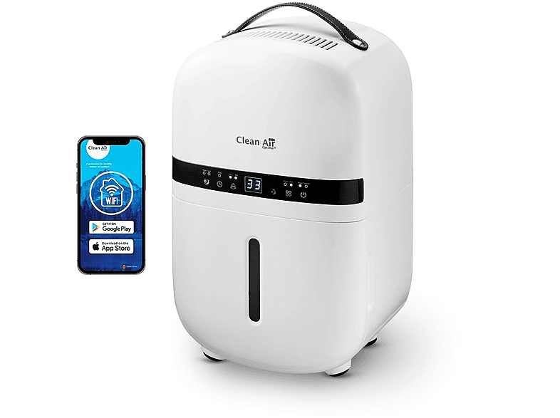 CLEAN AIR OPTIMA CA-702 Smart Luftentfeuchter Weiß, Entfeuchterleistung: 5 l/d, Raumgröße: 20 m²)