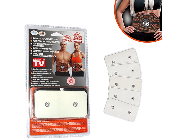 GYMFORM Total Abs EMS Elektrische Ersatzpads grau Muskelstimulation