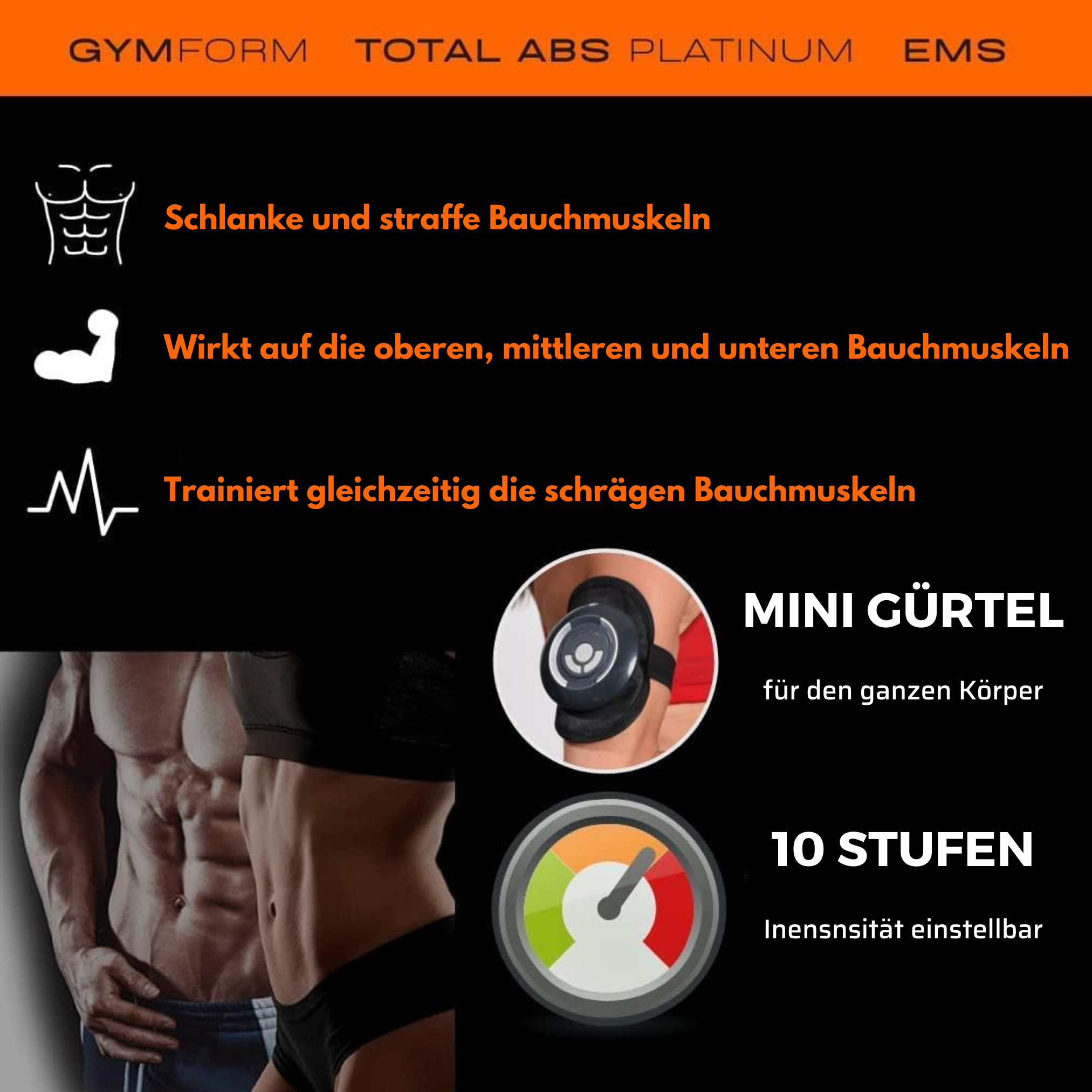 Ein Bild mit Text, einem Minigürtel und einer Anzeige, mit einem Mann und einer Frau im Hintergrund.