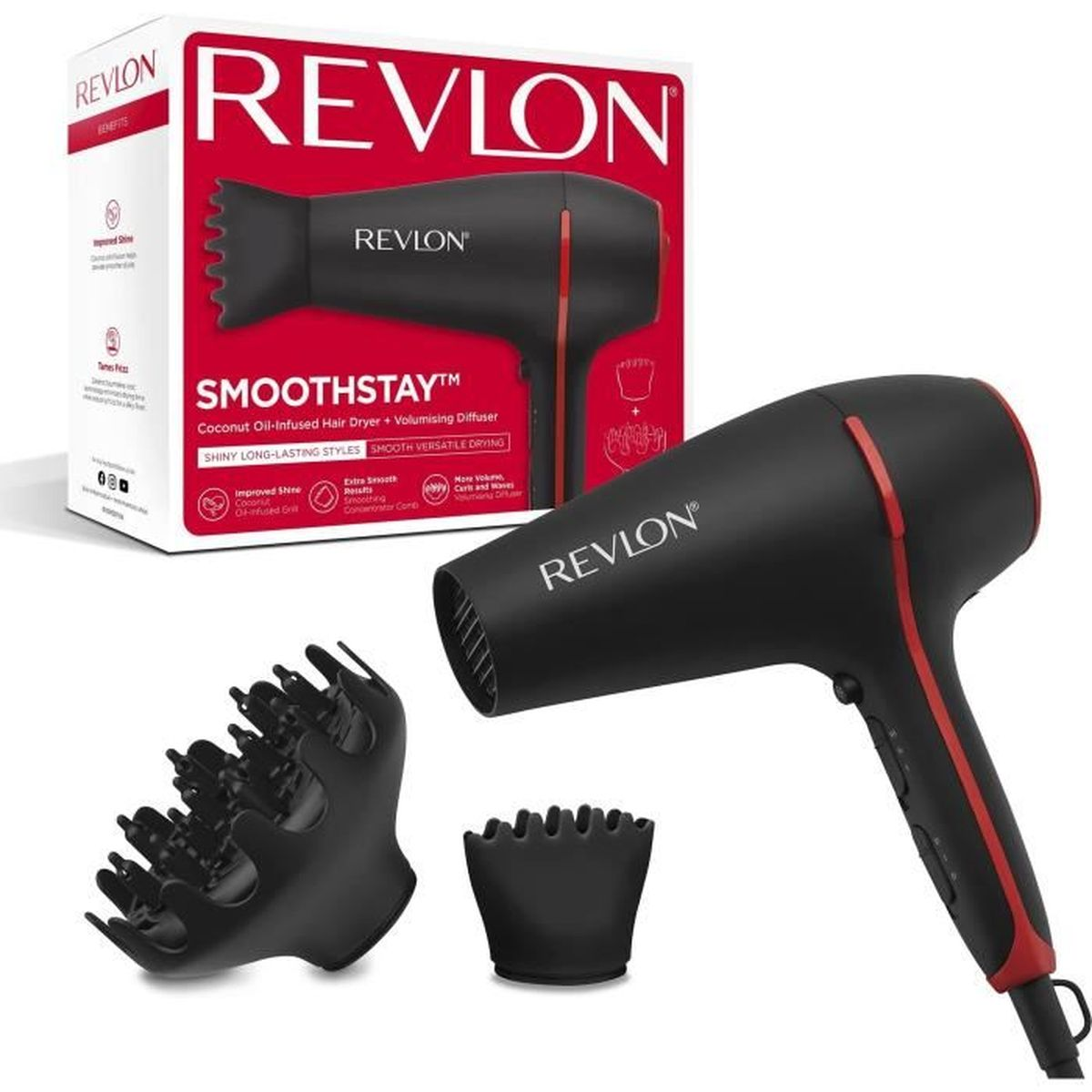 REVLON RVDR5317 Haartrockner (2000 Watt) und rot Schwarz