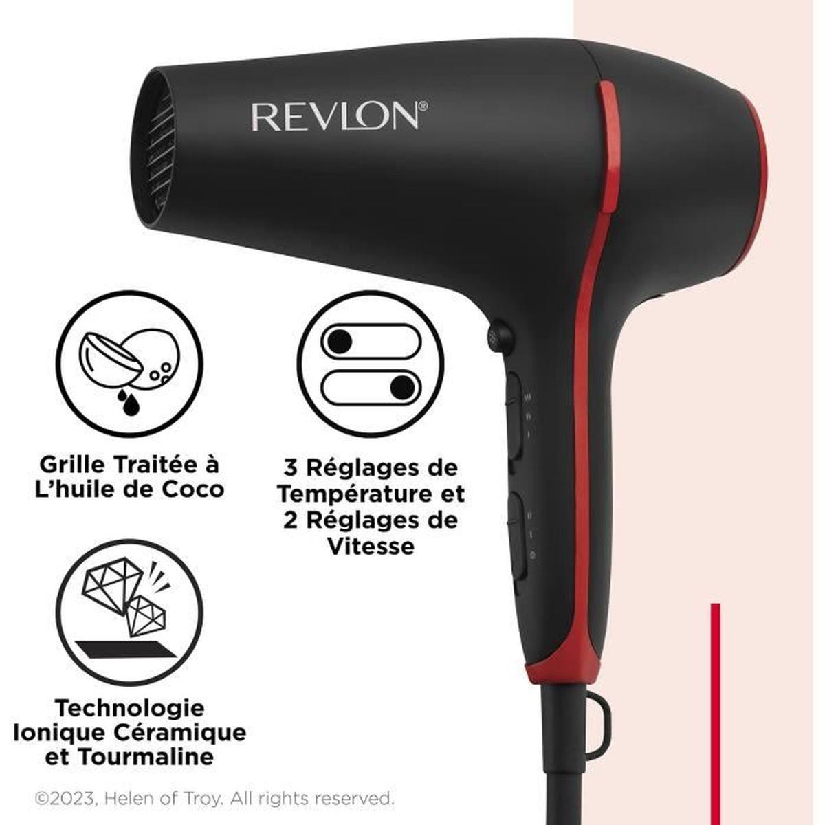 REVLON RVDR5317 Haartrockner (2000 Watt) und rot Schwarz