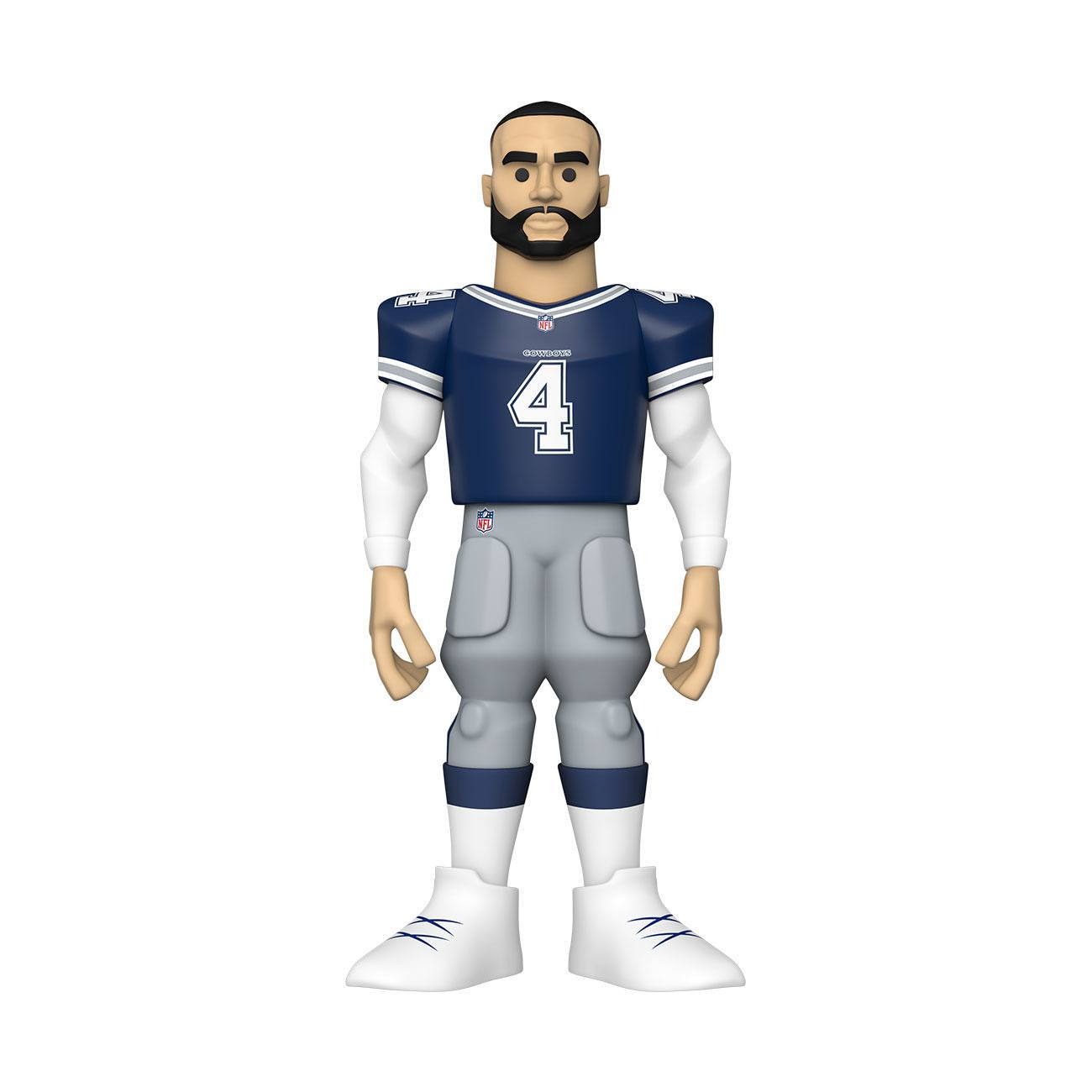 Eine Dallas Cowboys Footballspieler-Figur, die eine blau-weiße Uniform trägt.