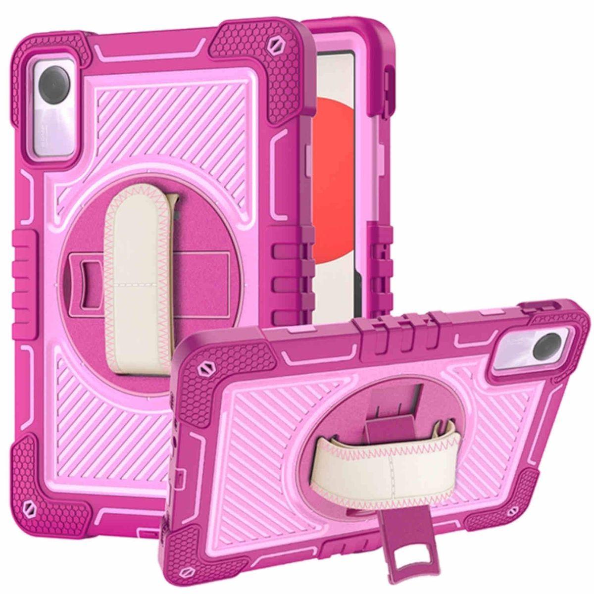WIGENTO 360 Pink Grad Redmi 11 2 Hybrid Tasche Zoll, Rosa Outdoor Backcover, / Xiaomi, Pad / SE Halte-Schlaufe mit aufstellbar
