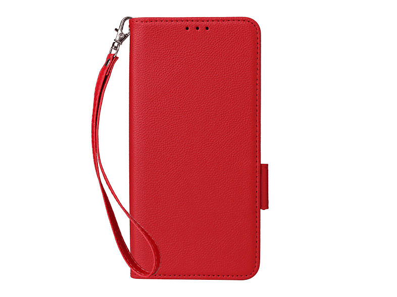 WIGENTO Book Wallet Tasche mit Kreditkarten & Geld Fach & Schlaufe, Bookcover, Fairphone, 5, Rot