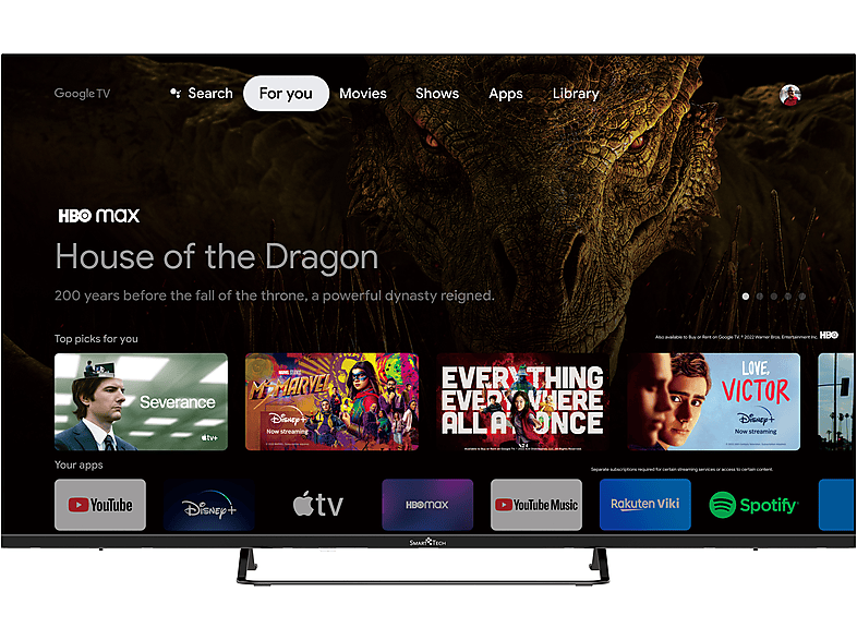 SMART TECH 43UG10V3 TV (Flat, 43 Zoll / 108 cm, UHD 4K, SMART TV ...