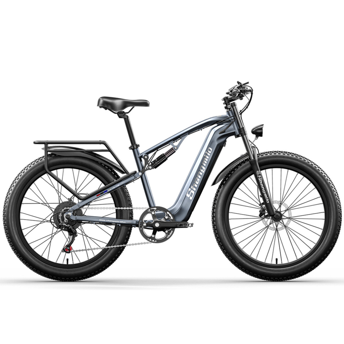 SHENGMILO MX05 Mountainbike Erwachsene-Rad, 26 grey) (Laufradgröße: Zoll, 840Wh