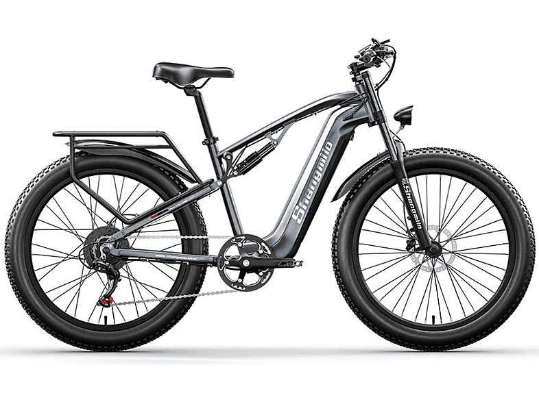 SHENGMILO MX05 Mountainbike Erwachsene-Rad, 26 grey) (Laufradgröße: Zoll, 840Wh