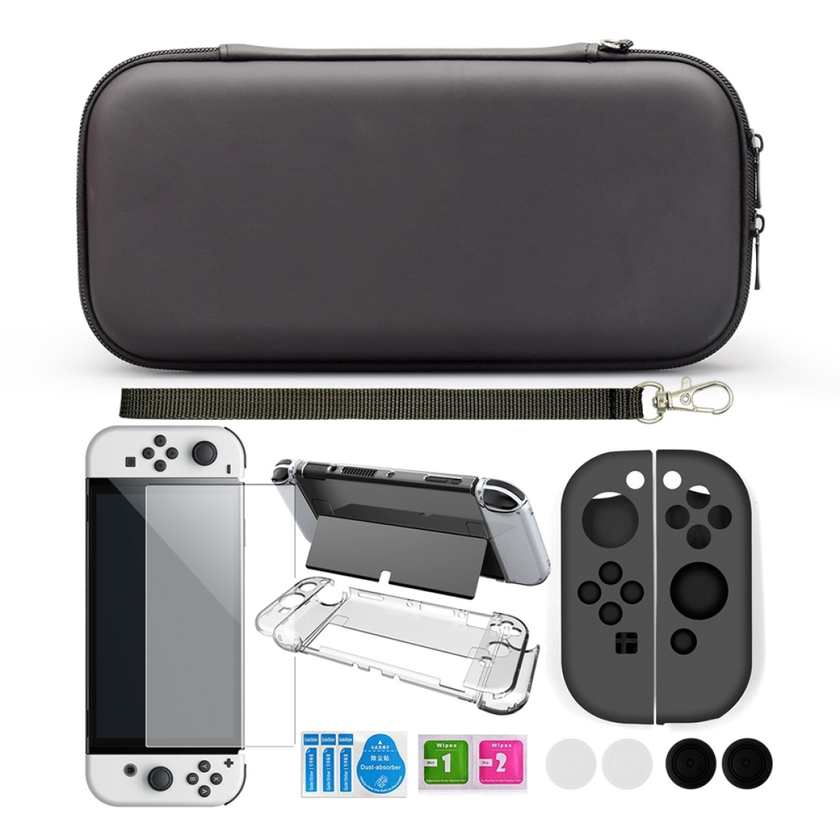Schwarz, Zubehör INF Switch 284560 Tasche OLED Nintendo mit 9-teilig