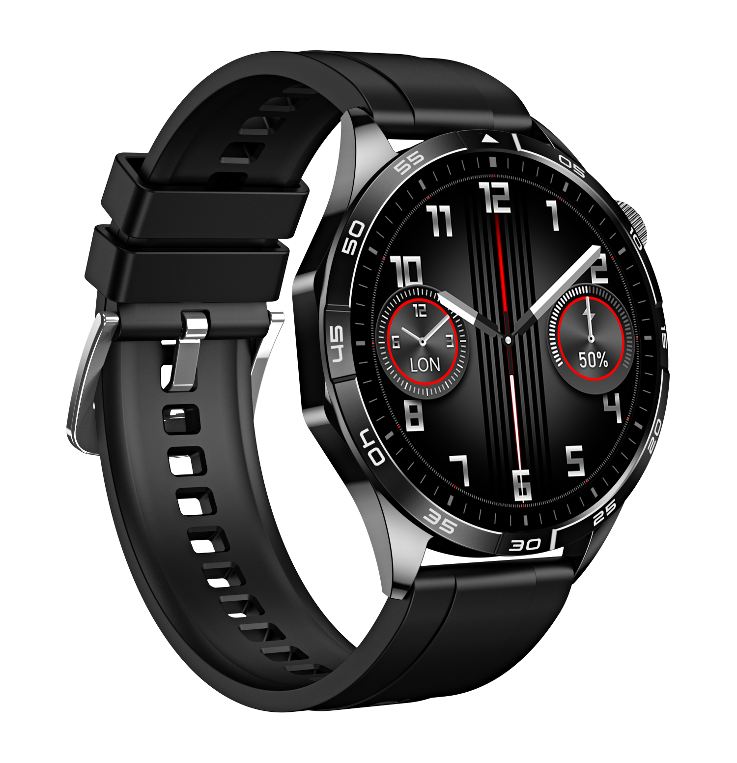 MIRUX FAMOGT4-SW BT-Anruf Tracker NFC Schwarz Silikon, Smartwatch Fitness