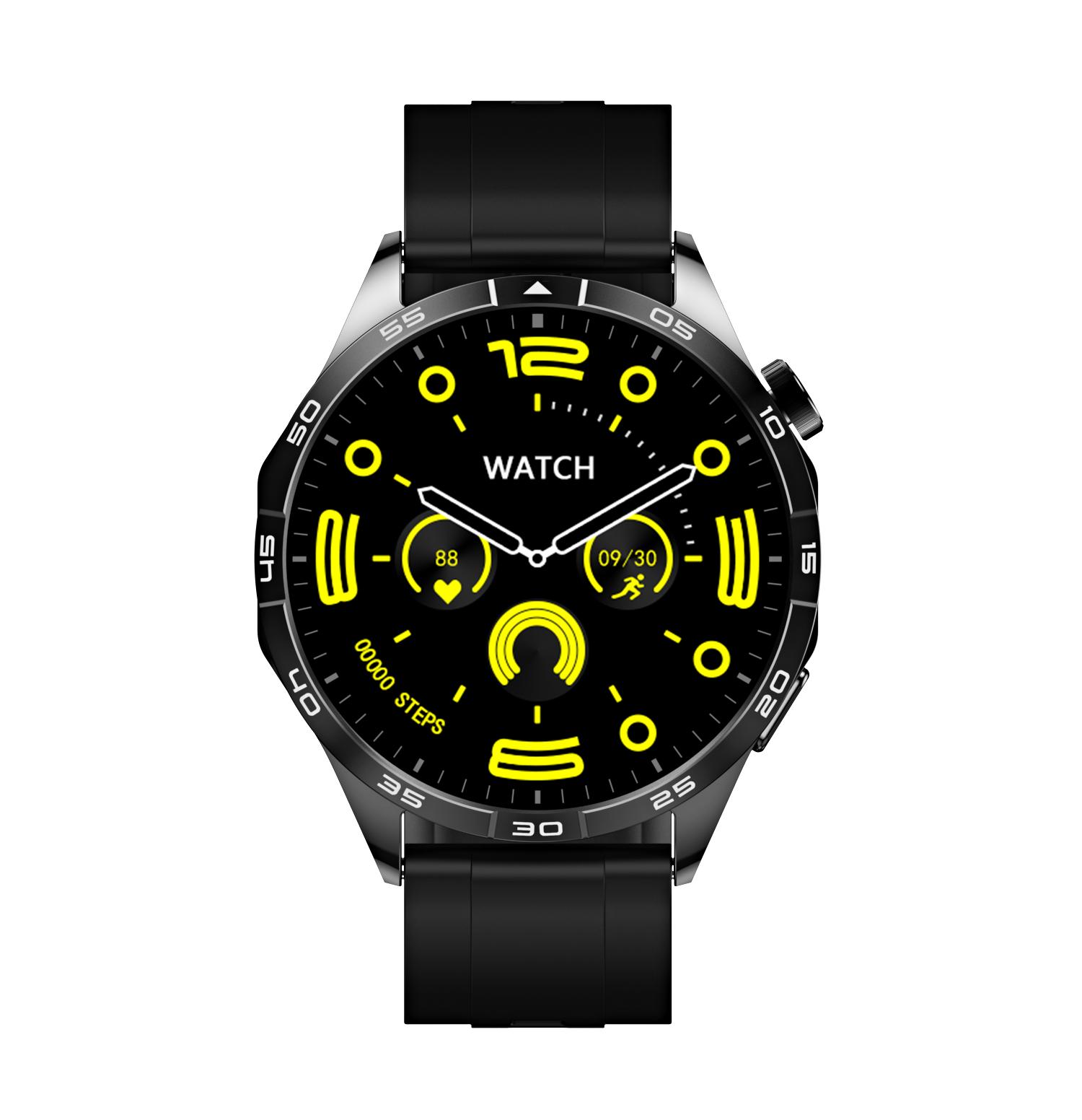 MIRUX FAMOGT4-SW BT-Anruf Tracker NFC Schwarz Silikon, Smartwatch Fitness