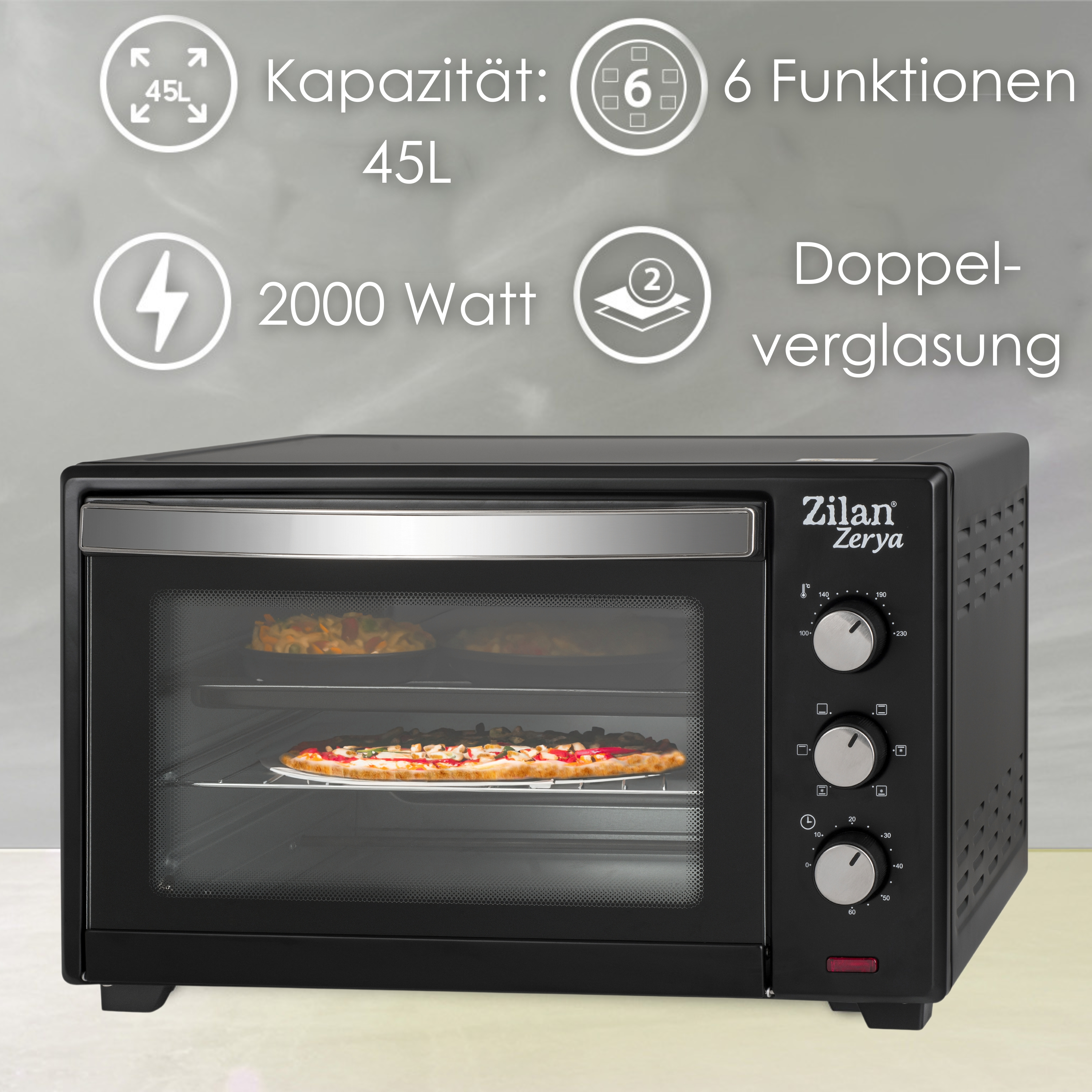 ZILAN ZLN-3727 Mini Backofen