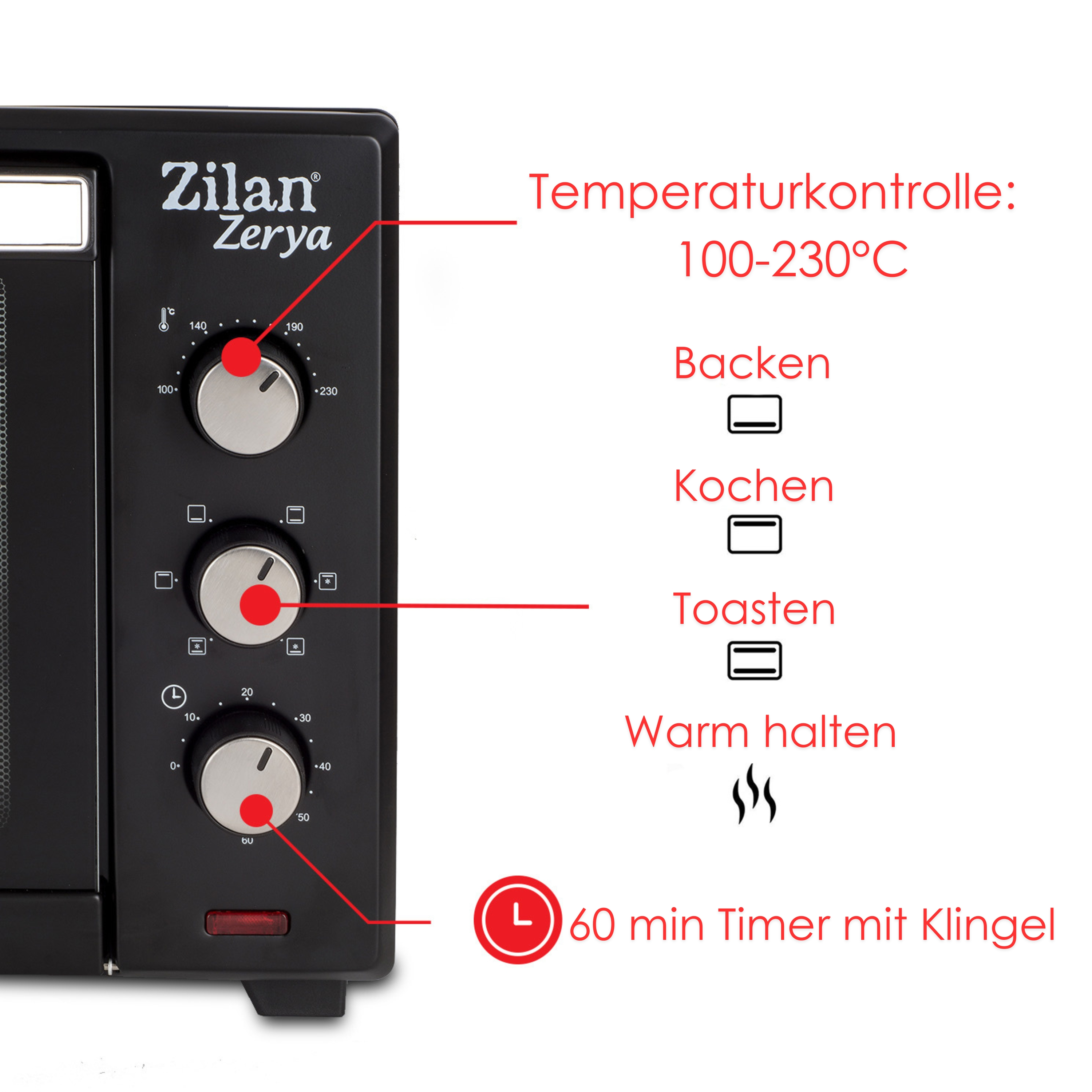 ZILAN ZLN-3727 Mini Backofen