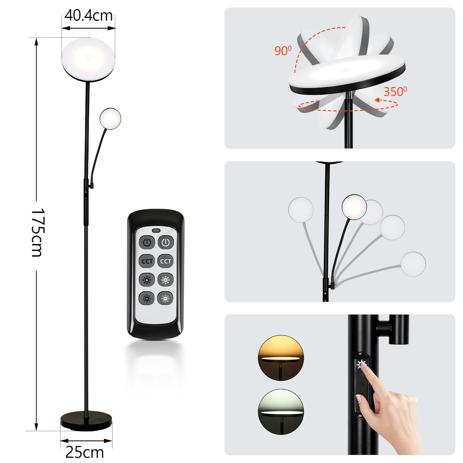 LED Kaltweiß,Warmweiß,Neutralweiß / ALIZENDEH HG7855*1a Stehlampe LED Stehleuchte