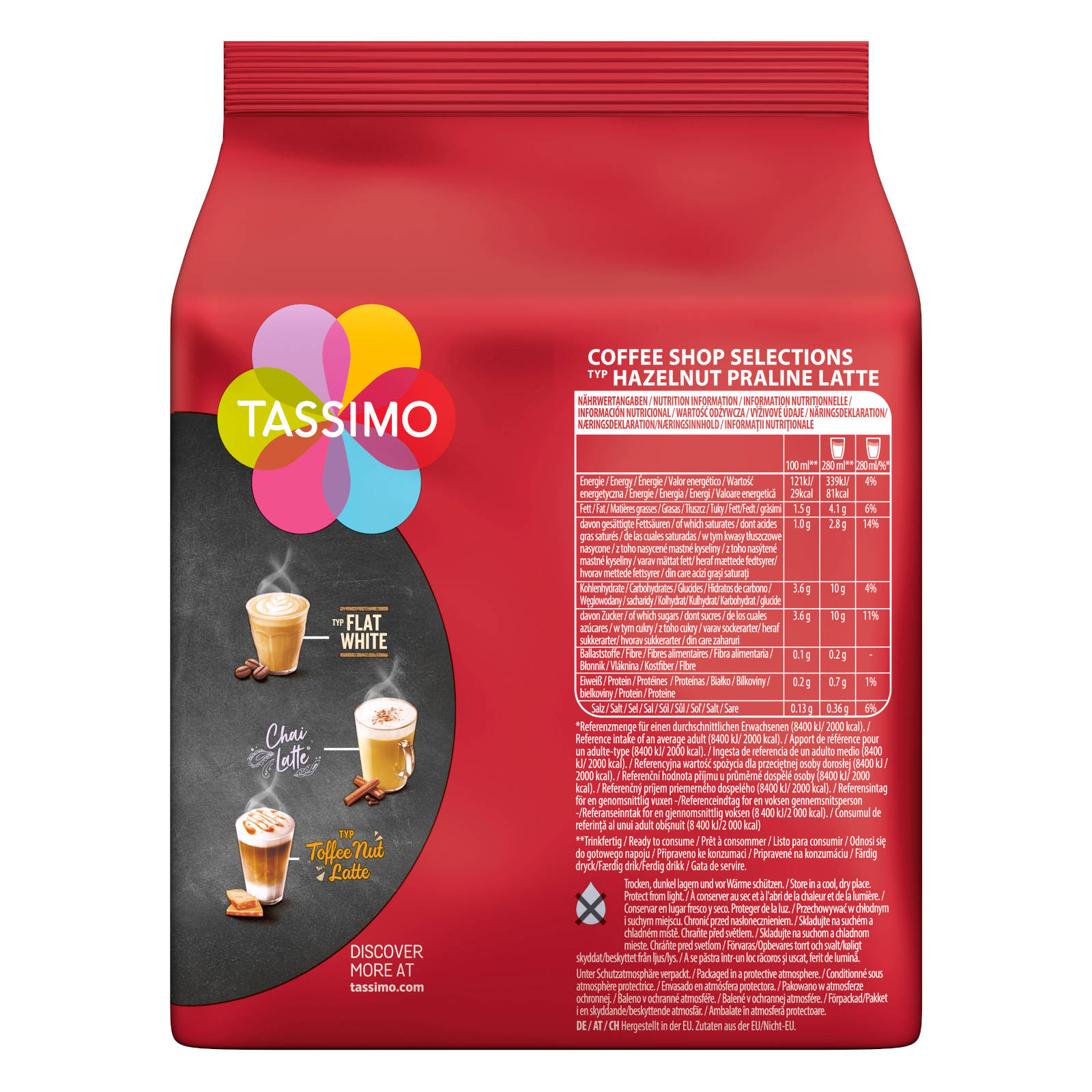 Shop Hazelnut Typ Maschine (T-Disc TASSIMO Kaffeekapseln Selections Latte System)) Coffee 5x8 Kapseln JDE (Tassimo Getränke Praline