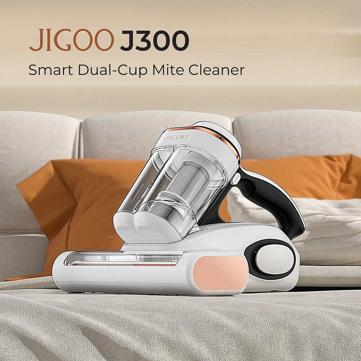 JIGOO J300 Intelligenter Milbenreiniger Tassen zwei Weiß) maximale mit 500 Staubsauger, Watt, Leistung