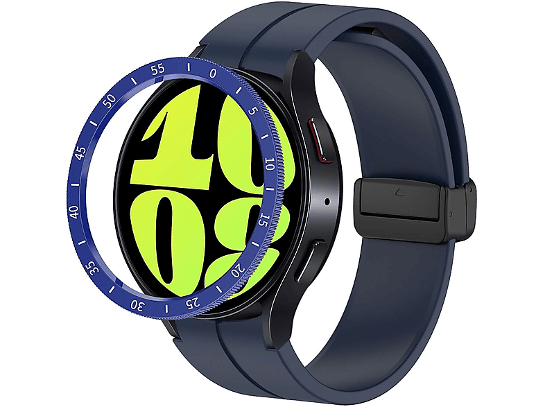 WIGENTO Rahmenschutz mit Zeitstrahl Smartwatchhülle(für Samsung Galaxy Watch 6 Classic 43mm)