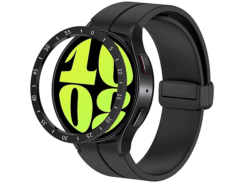 WIGENTO Rahmenschutz mit Zeitstrahl Smartwatchhülle(für Samsung Galaxy Watch 6 Classic 43mm)