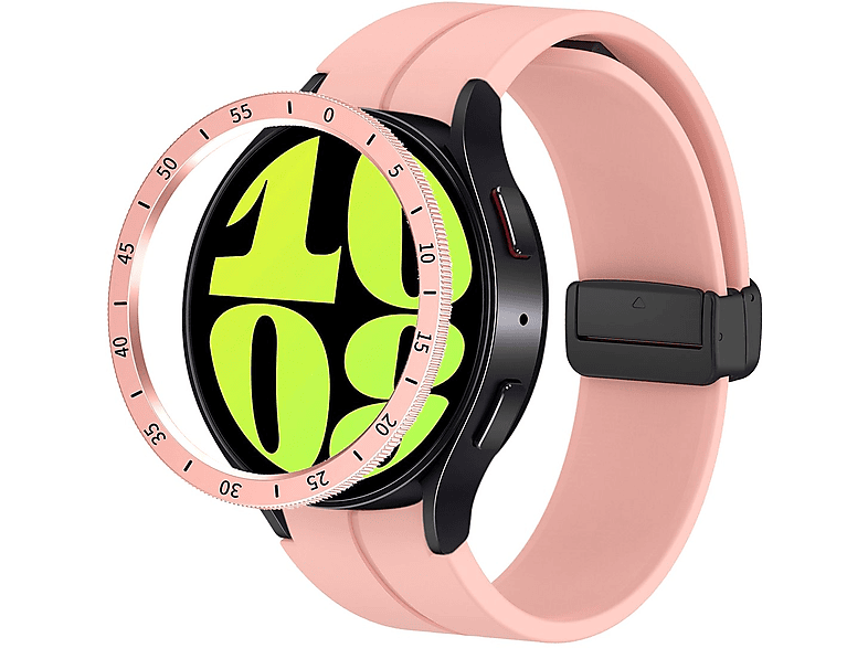 WIGENTO Rahmenschutz mit Zeitstrahl Smartwatchhülle(für Samsung Galaxy Watch 6 Classic 43mm)