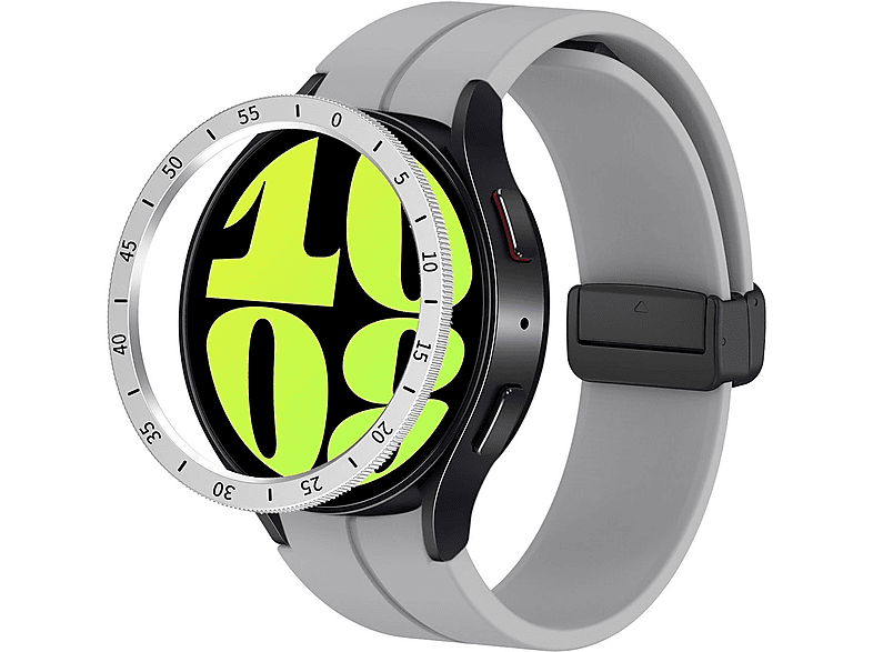 WIGENTO Rahmenschutz mit Zeitstrahl Smartwatchhülle(für Samsung Galaxy Watch 6 Classic 43mm)