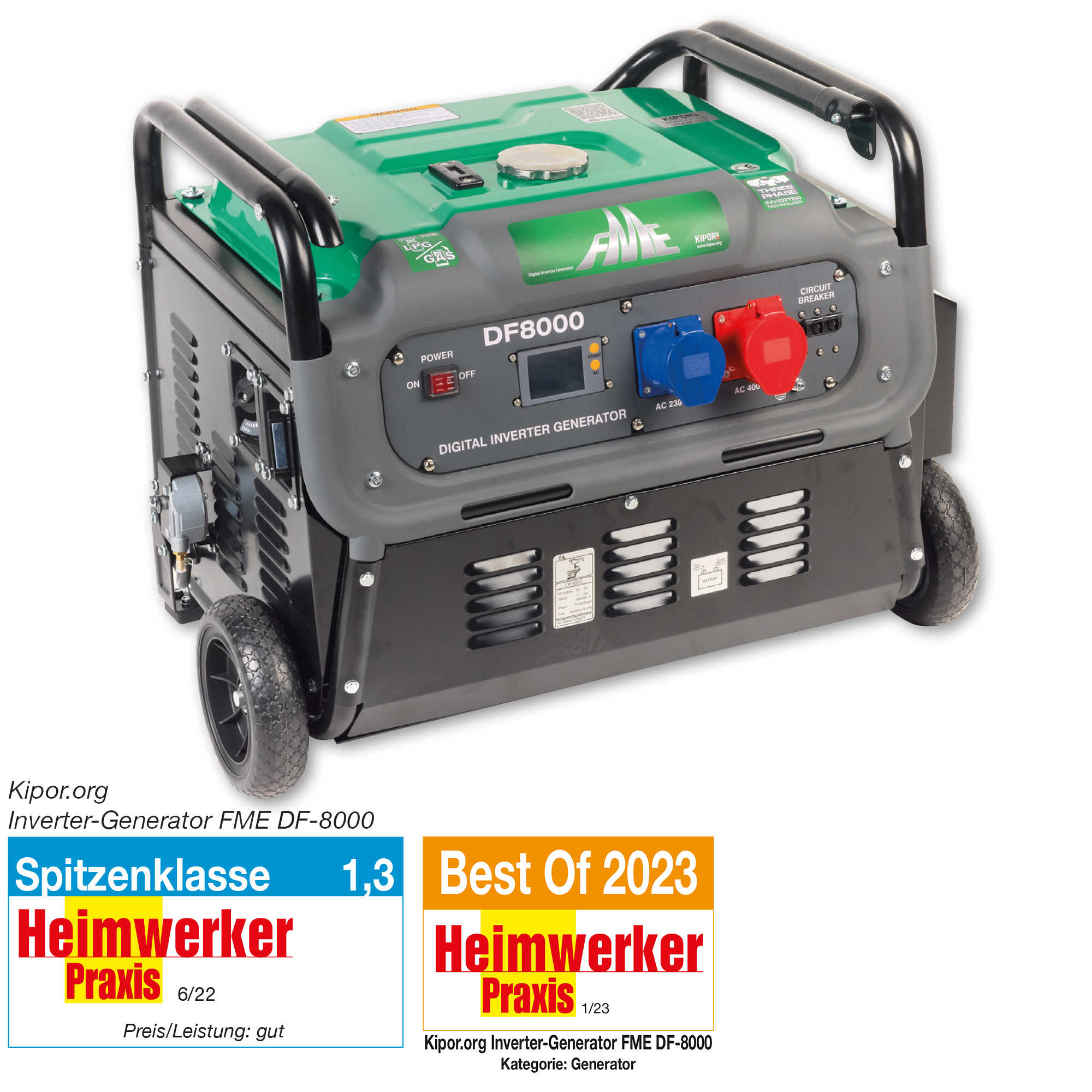- Stromerzeuger Generator FME Inverter & 230V 400V DualFuel DF-8000 mit