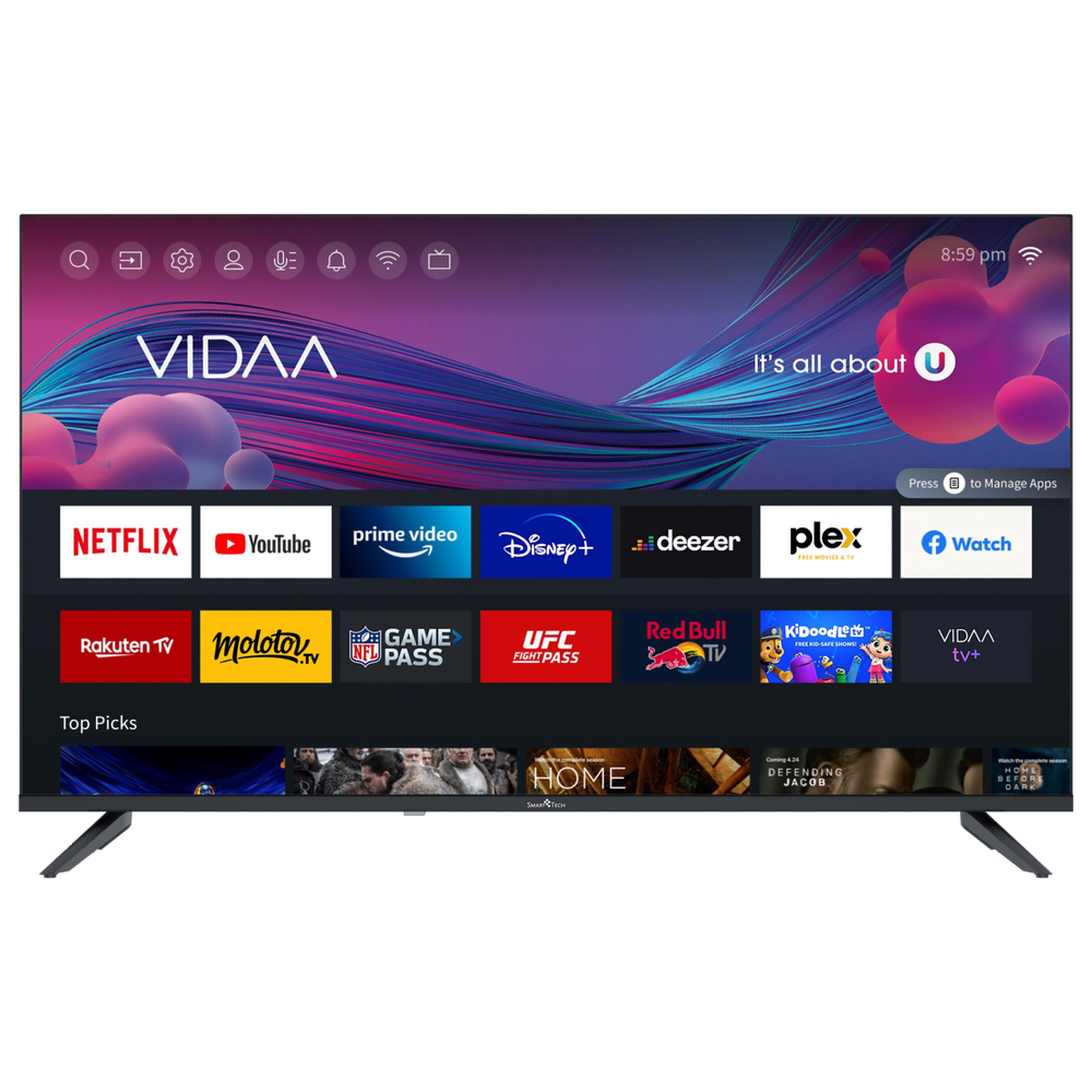 40 Vidaa 101 TV 40 TV SMART Zoll (Flat, Linux4.19) cm, Full-HD, TV, 40FV10V1 SMART TECH Zoll LED /