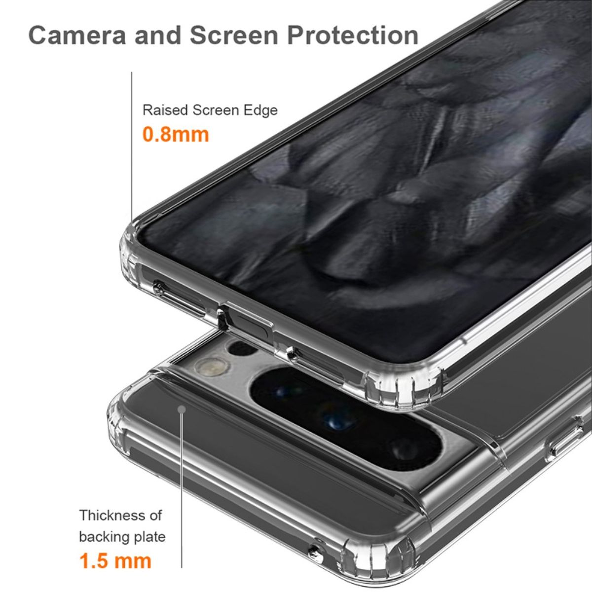 Display- Kameraschutz, Transparent COVERKINGZ und Pixel Pro, Google, 8 Handycase mit Backcover,