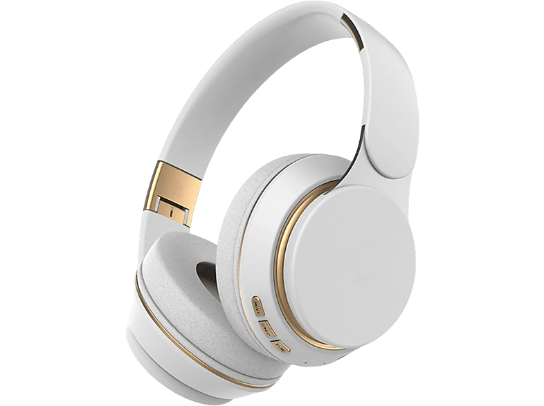 KINSI Over-Ear-Kopfhörer,Sport-Kopfhörer,Bluetooth,Einziehbar und faltbar, Over-ear Kopfhörer Bluetooth weiß