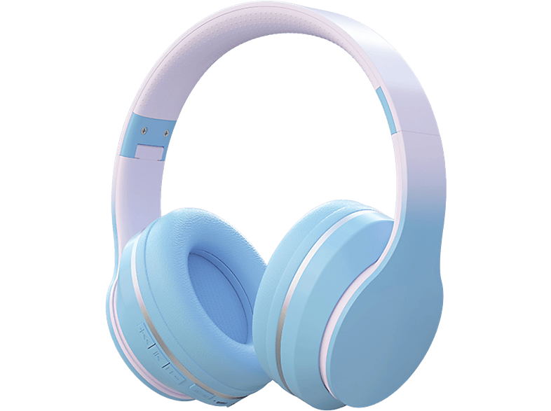 KINSI Over-Ear-Kopfhörer, Ohrenschützer aus Memory-Schaumstoff, Faltbare, Over-ear Headset Bluetooth Bluetooth Dunstblau