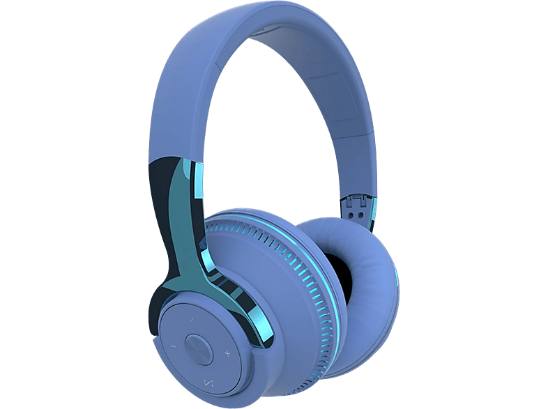 KINSI H2 Mit LED-Licht, faltbar, Over-ear Kopfhörer Bluetooth blau