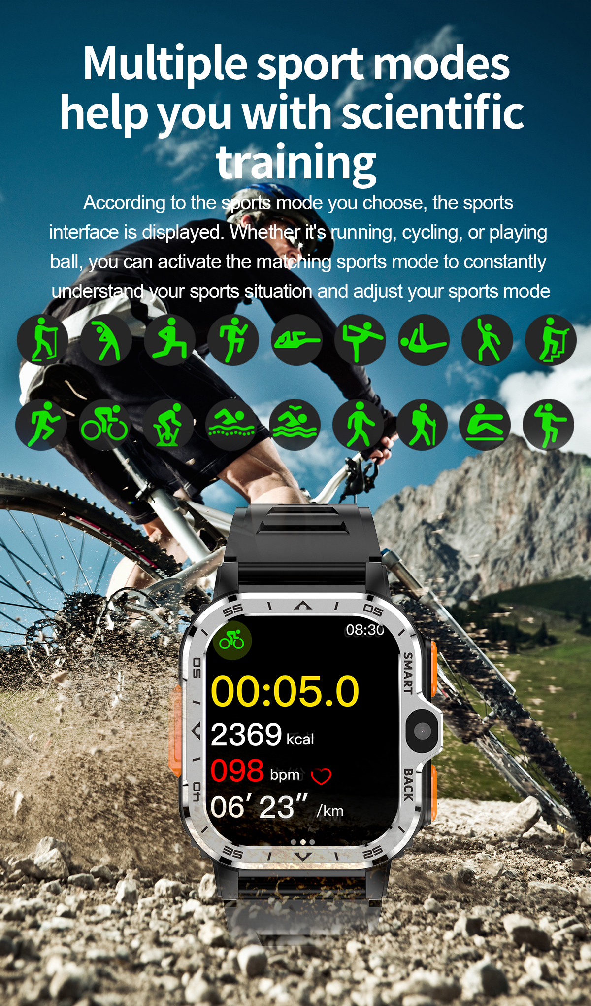 MIRUX PGD 64GB Schwarz Silikon, Smartwatch