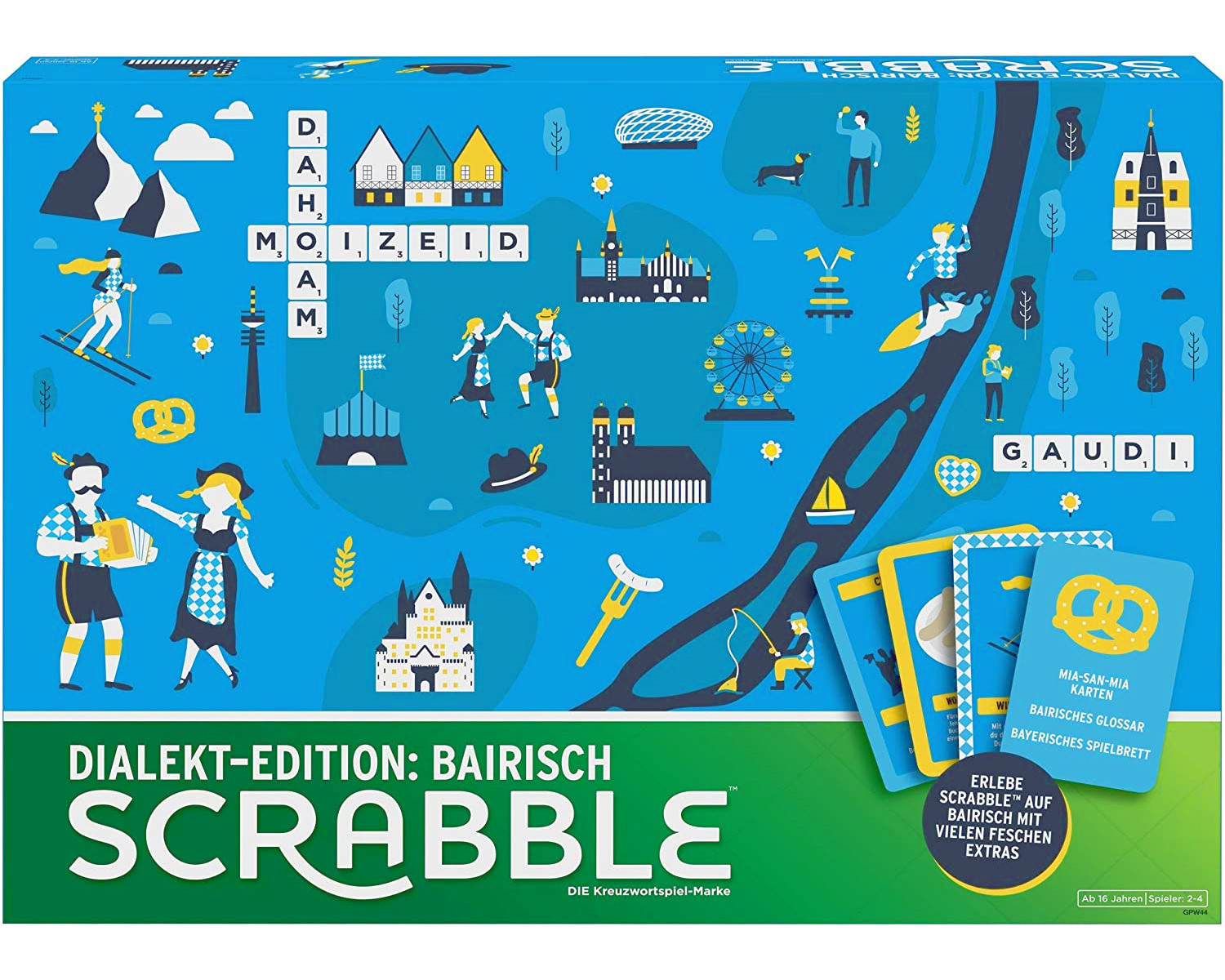 MATTEL Scrabble - Bairisch Brettspiel Dialekt-Edition